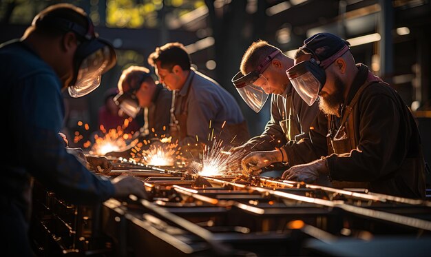 team welders crafting large steel structure 852340 37337